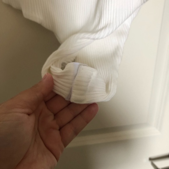 WHITE Clove Tie Up Bodysuit - Picture 3 of 9